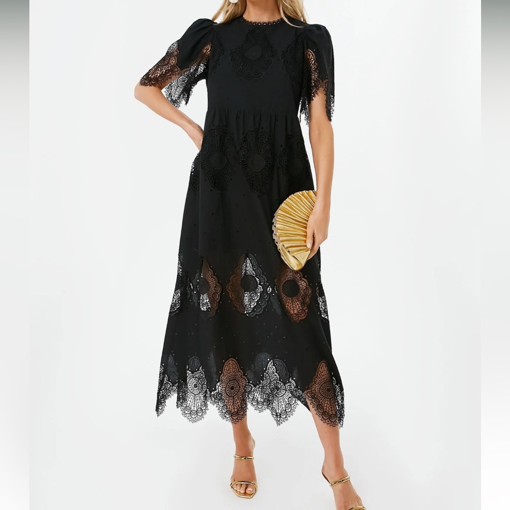 Tuckernuck Black Lace Midi Dress - Picture 2 of 9